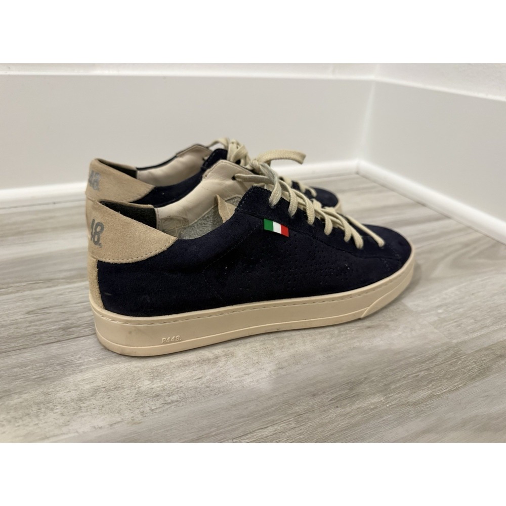 P448 X Scuderia Alphatauri Low Top Navy Blue Suede Sneakers Lace Up Fits Sz 39